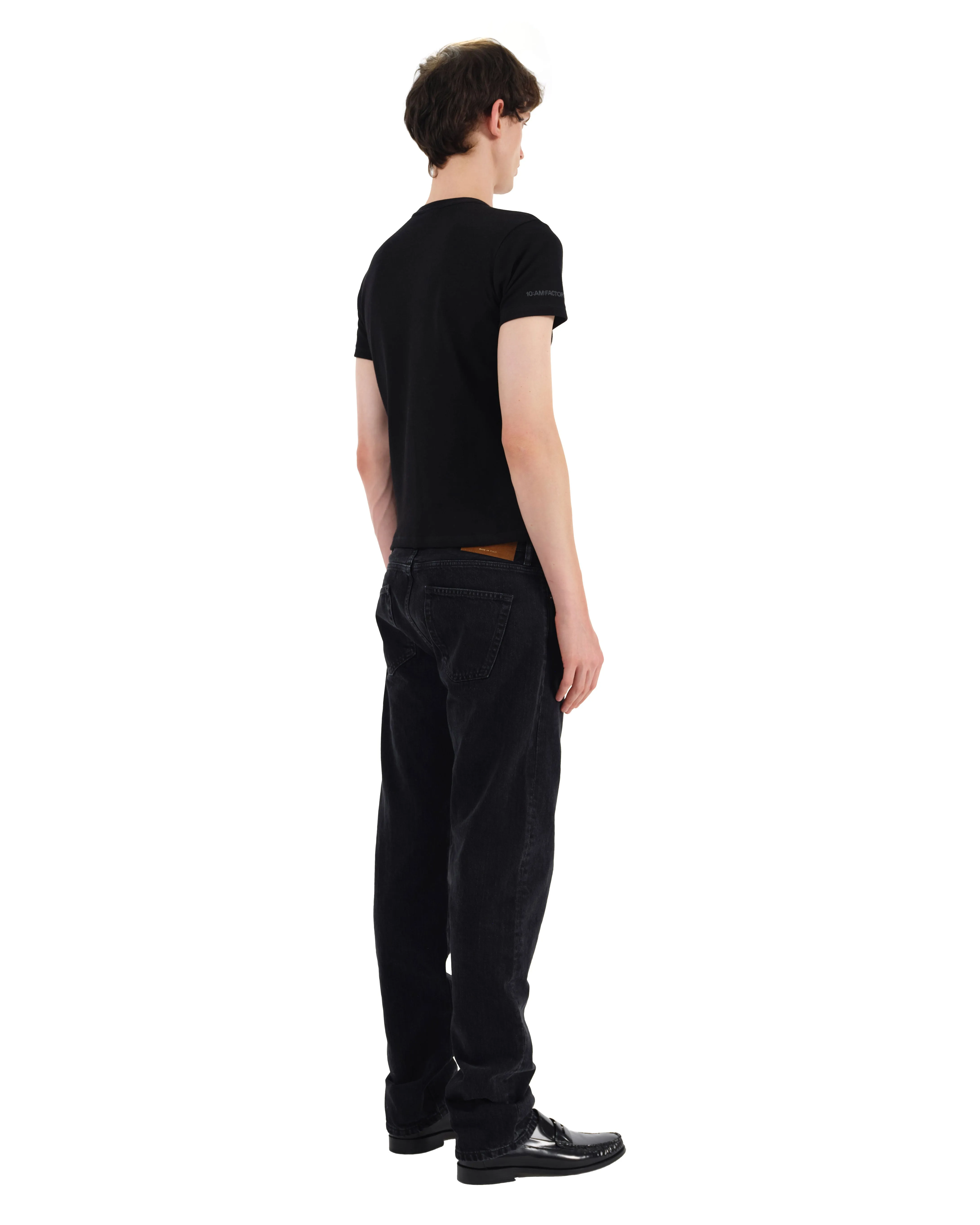 Black Cotton Fitted Tshirt
