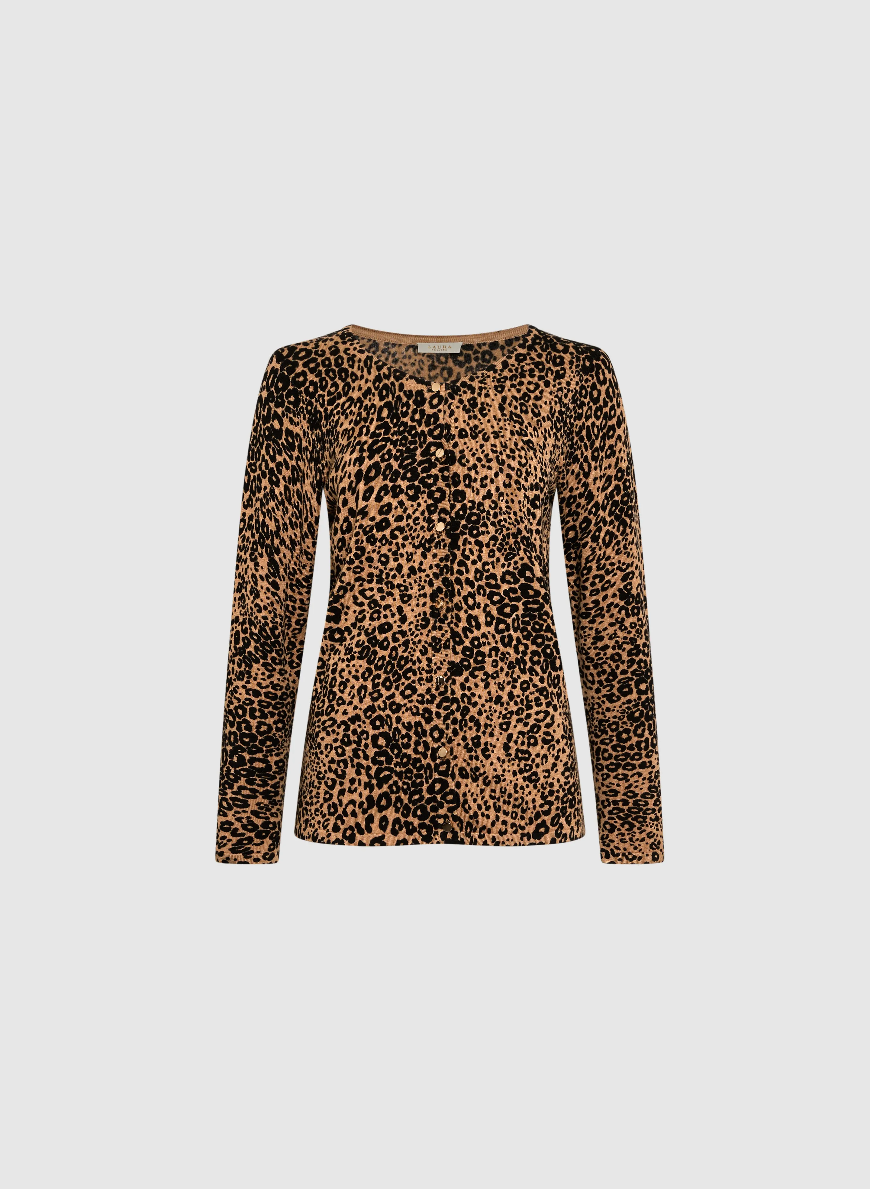 Buttoned Leopard Print Cardigan