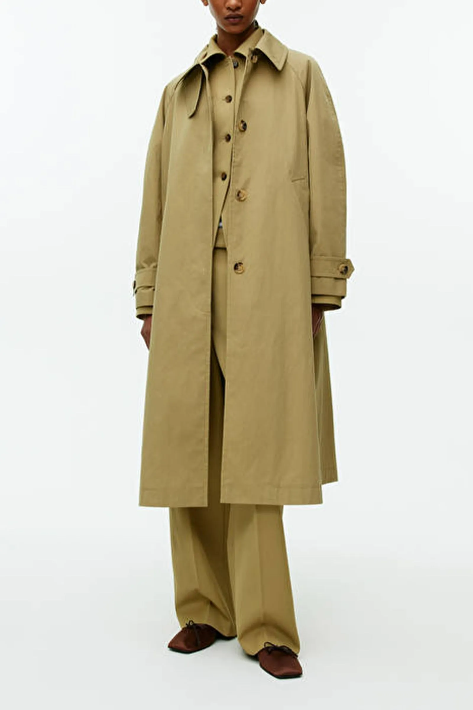 Cotton Blend Trench Coat