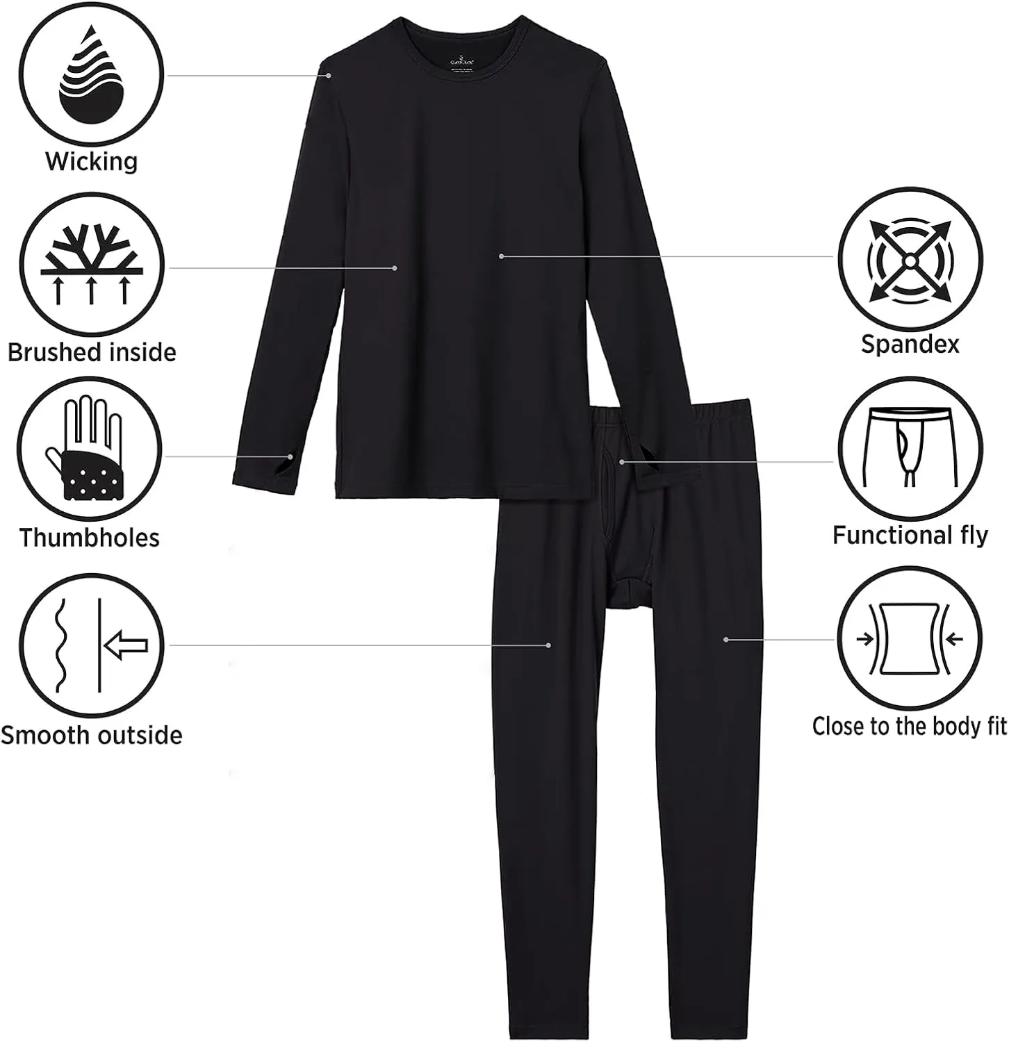 Cuddl Duds Thermal Underwear Shirt and Leggings Set for Men - Heavyweight Fleece Lined Long Johns - Winter Clothes Base Layer