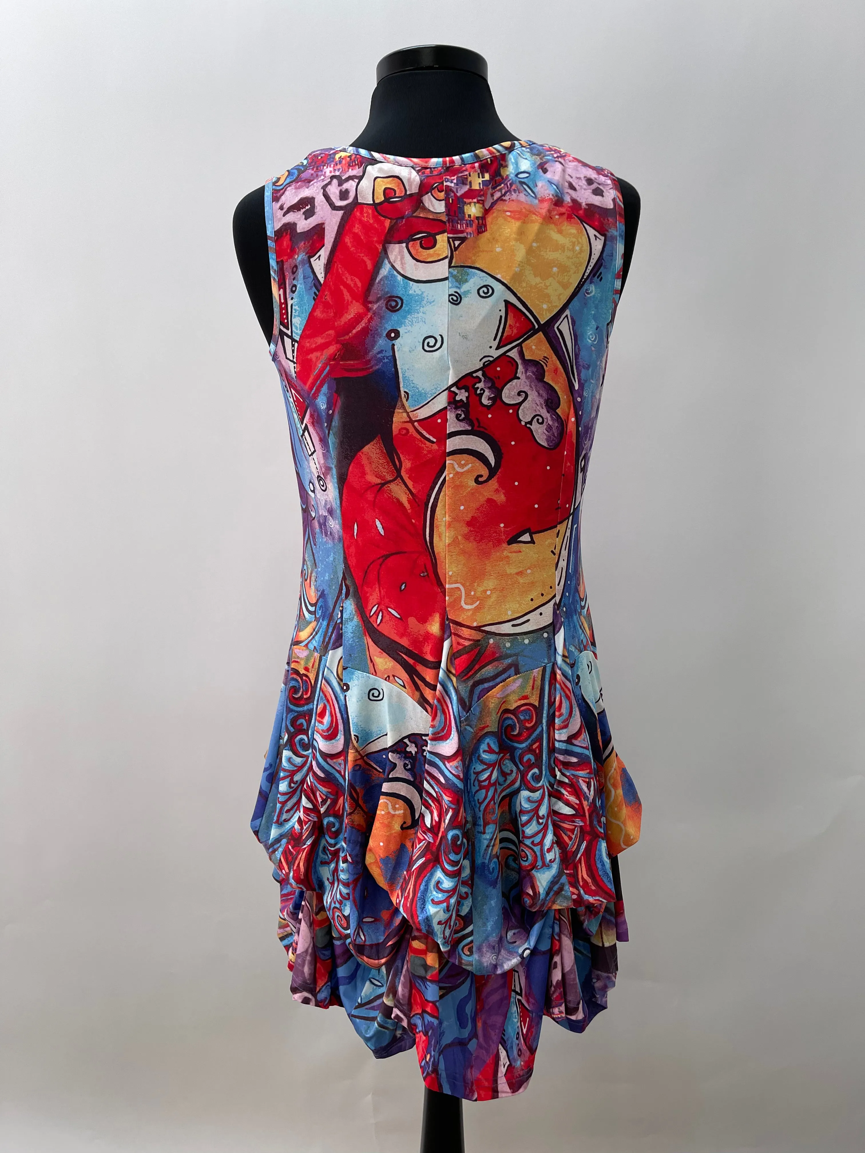 D89595299 Sleeveless Scoop Neck Bubble Dress