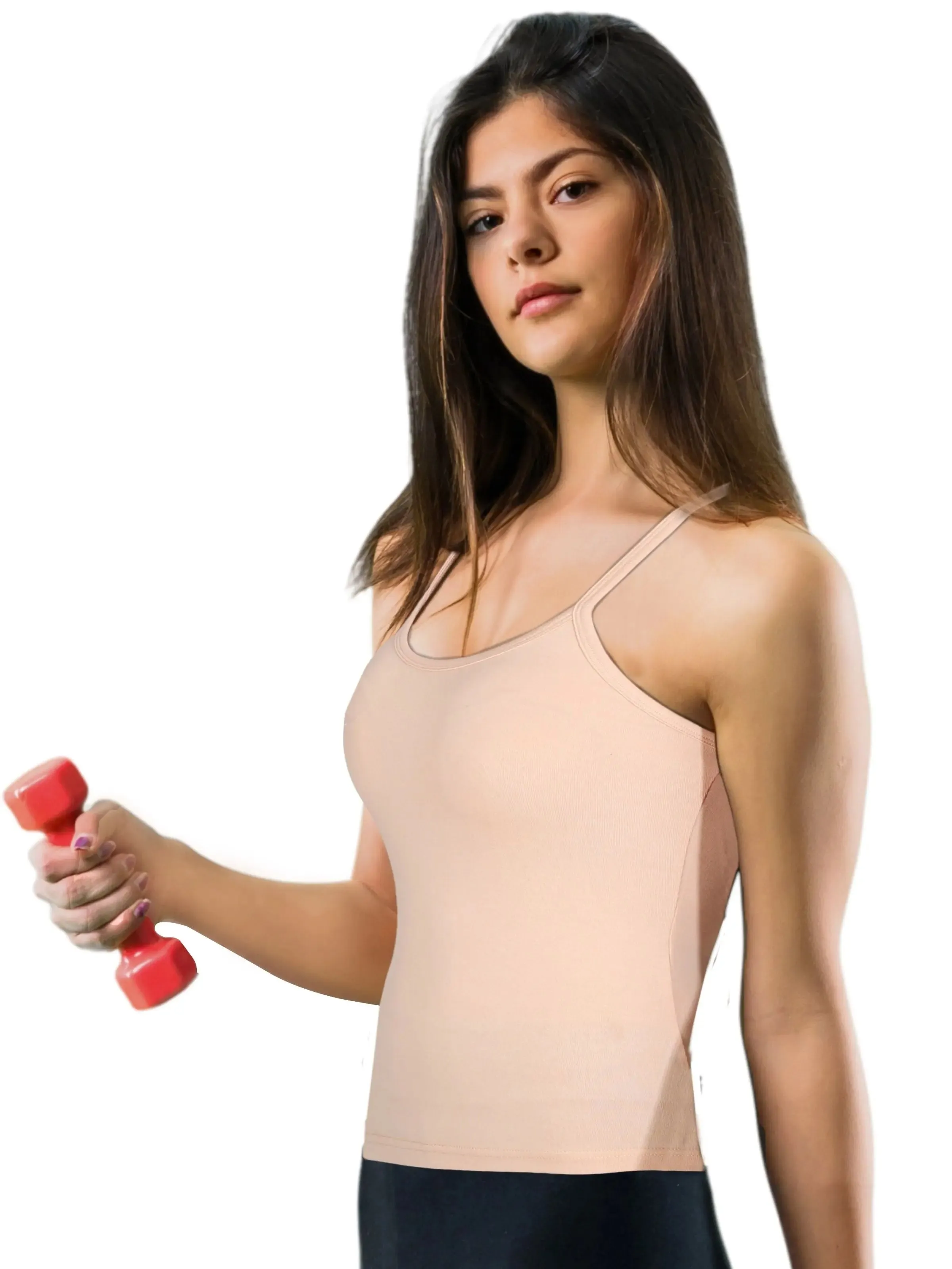 D'chica Black & Skin Basic Cotton Camisole for Girl Ð Pack of 2, Soft, Sleeveless, Lightweight, and Perfect for Everyday Wear