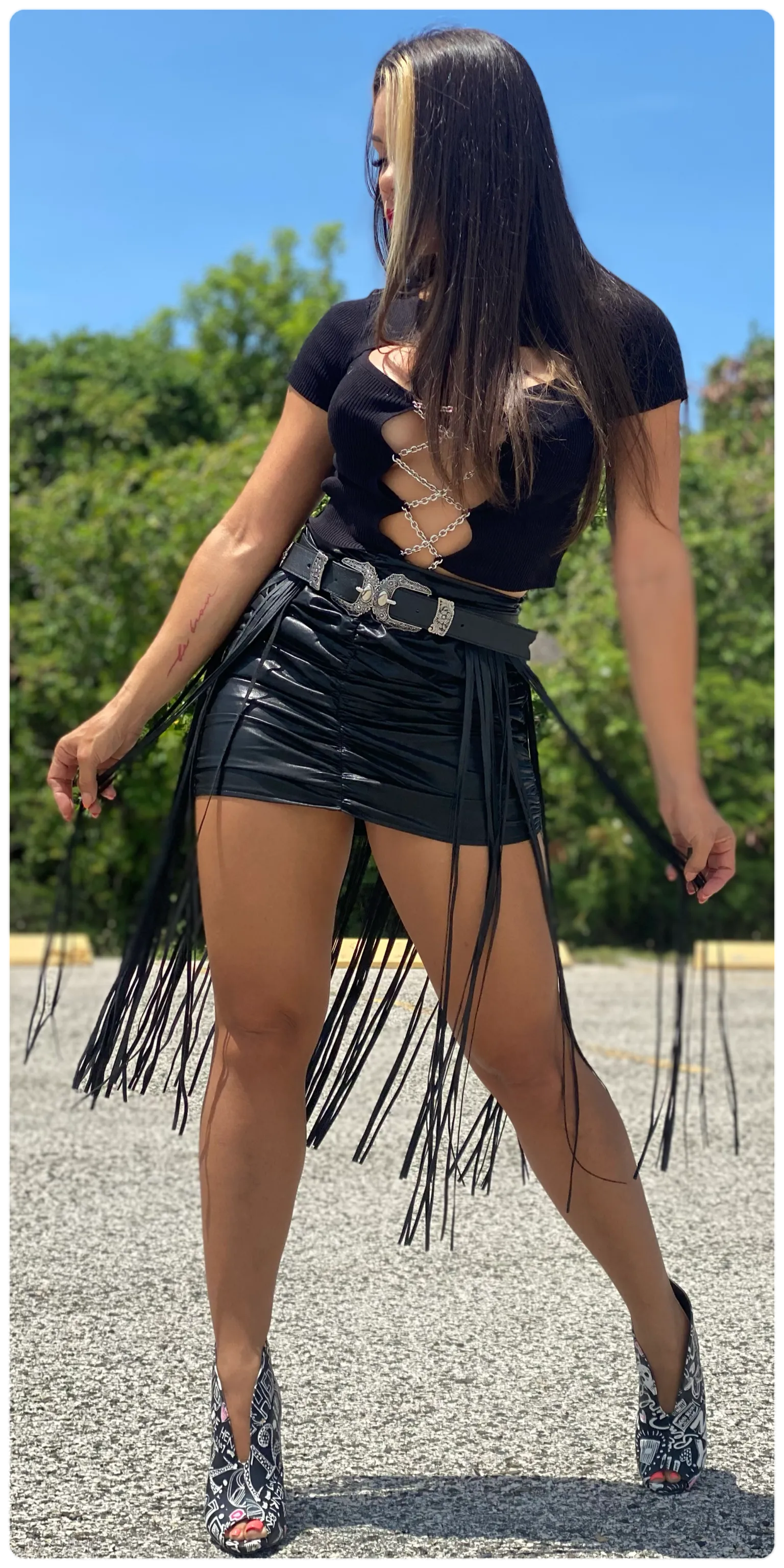 Drapped in Leather Mini Skirt