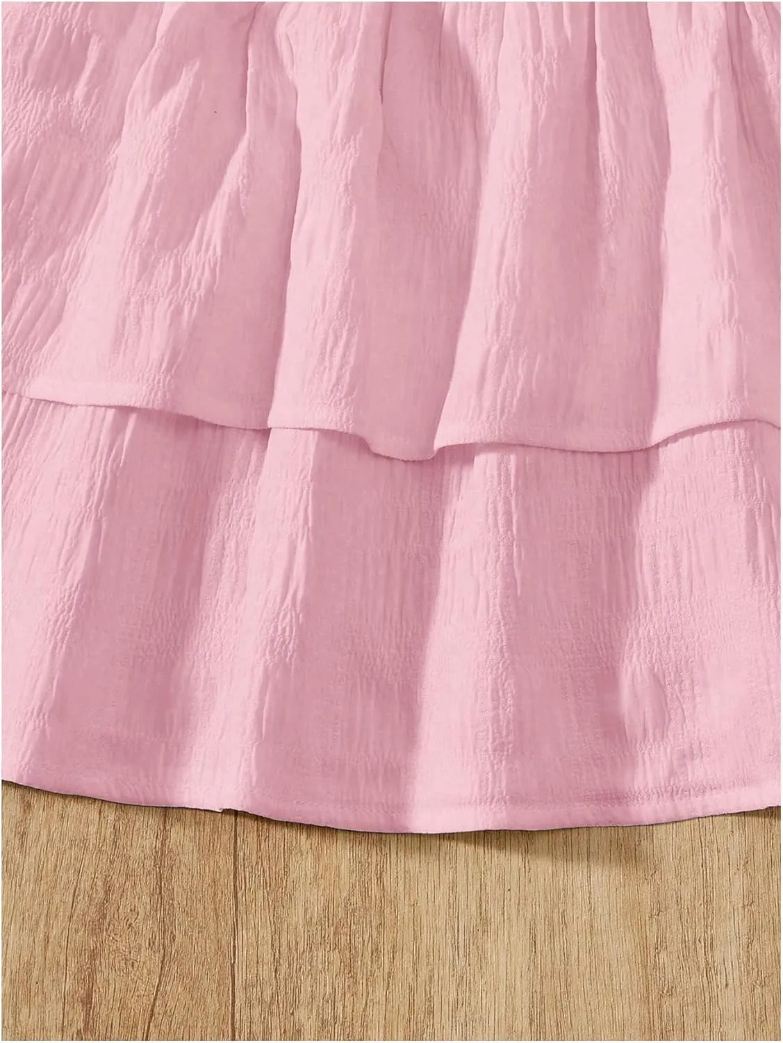 Girl's Tiered Layer Shirred Boho Smocked Skirts Casual Cute High Waisted Pleated Ruffle Flowy Elastic Skirts