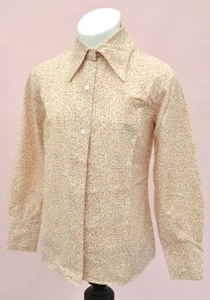 Girls Vintage 1960s Floral Cotton Blouse