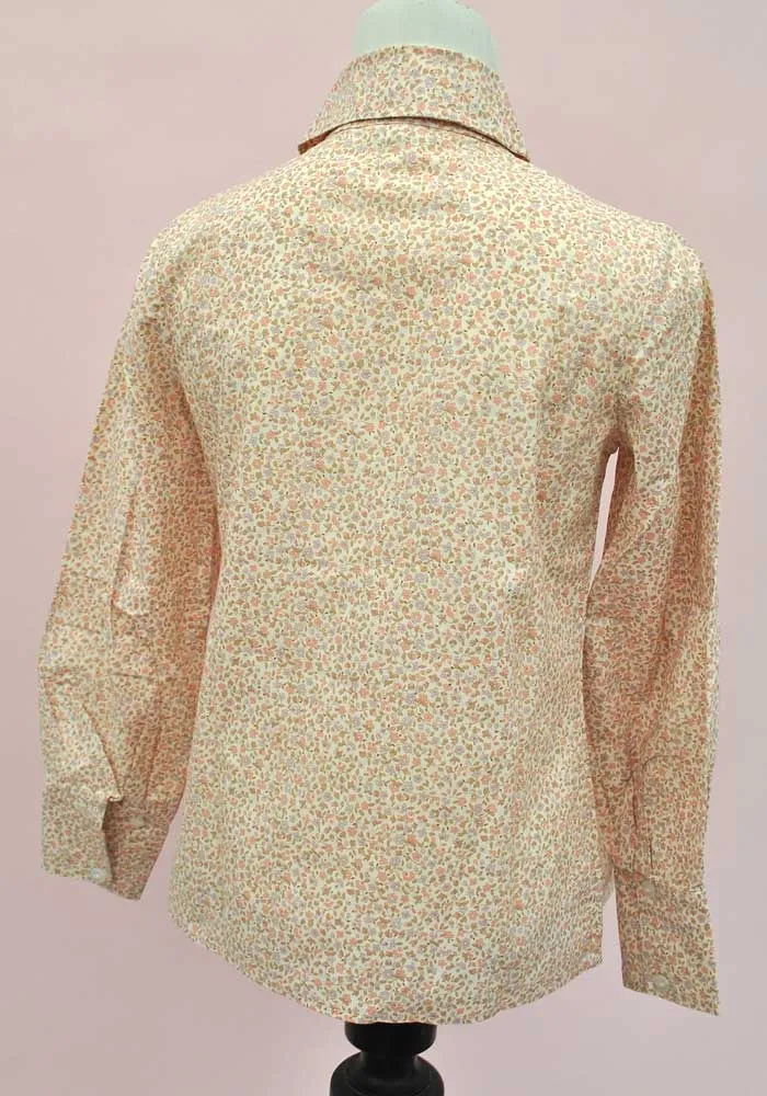 Girls Vintage 1960s Floral Cotton Blouse