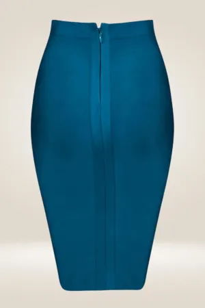 High Waisted Green Midi Skirt