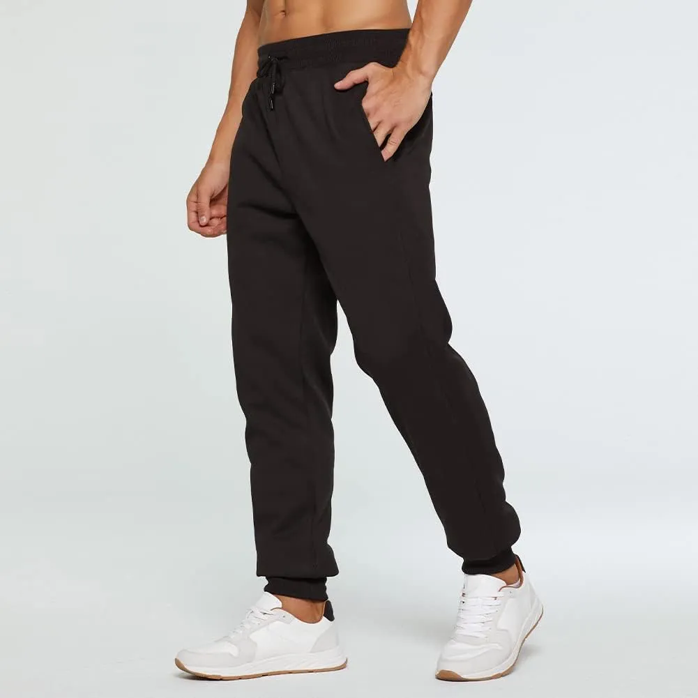MANLUODANNI Men's Winter Fleece Sweatpants Sherpa Lined Pants Active Drawstring Jogger Trousers