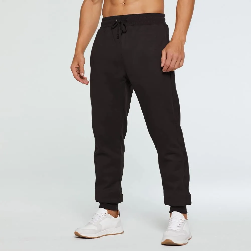 MANLUODANNI Men's Winter Fleece Sweatpants Sherpa Lined Pants Active Drawstring Jogger Trousers