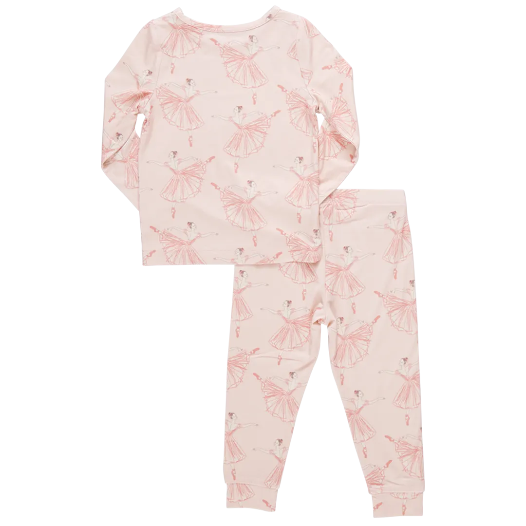 Pink Chicken Bamboo PJ Set - Pink Ballerinas