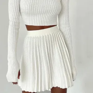 Pleated White Skirt | Met Your Match White Coord