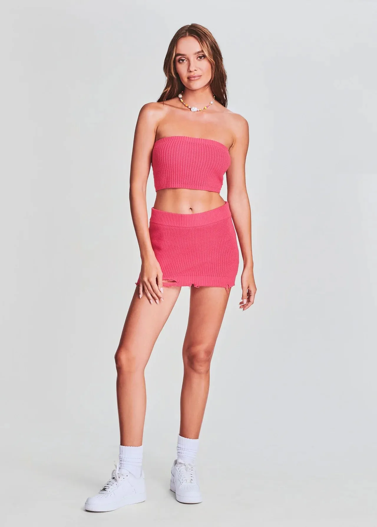 Ser.O.Ya Alora Mini Skirt in Neon Coral
