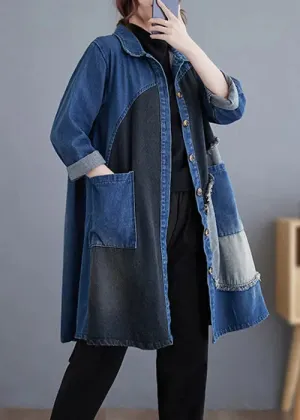 Vintage Denim Trench Coat Fall