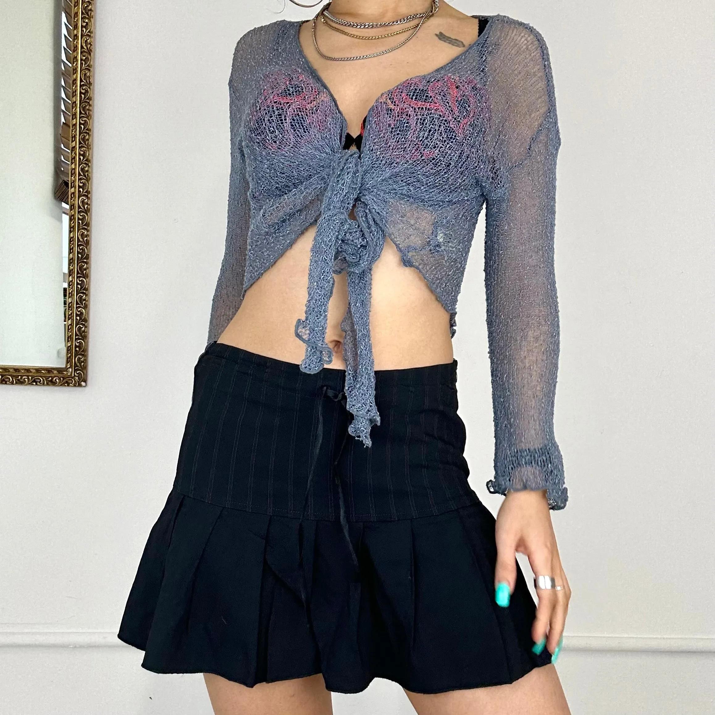 vintage pinko pleated mini skirt