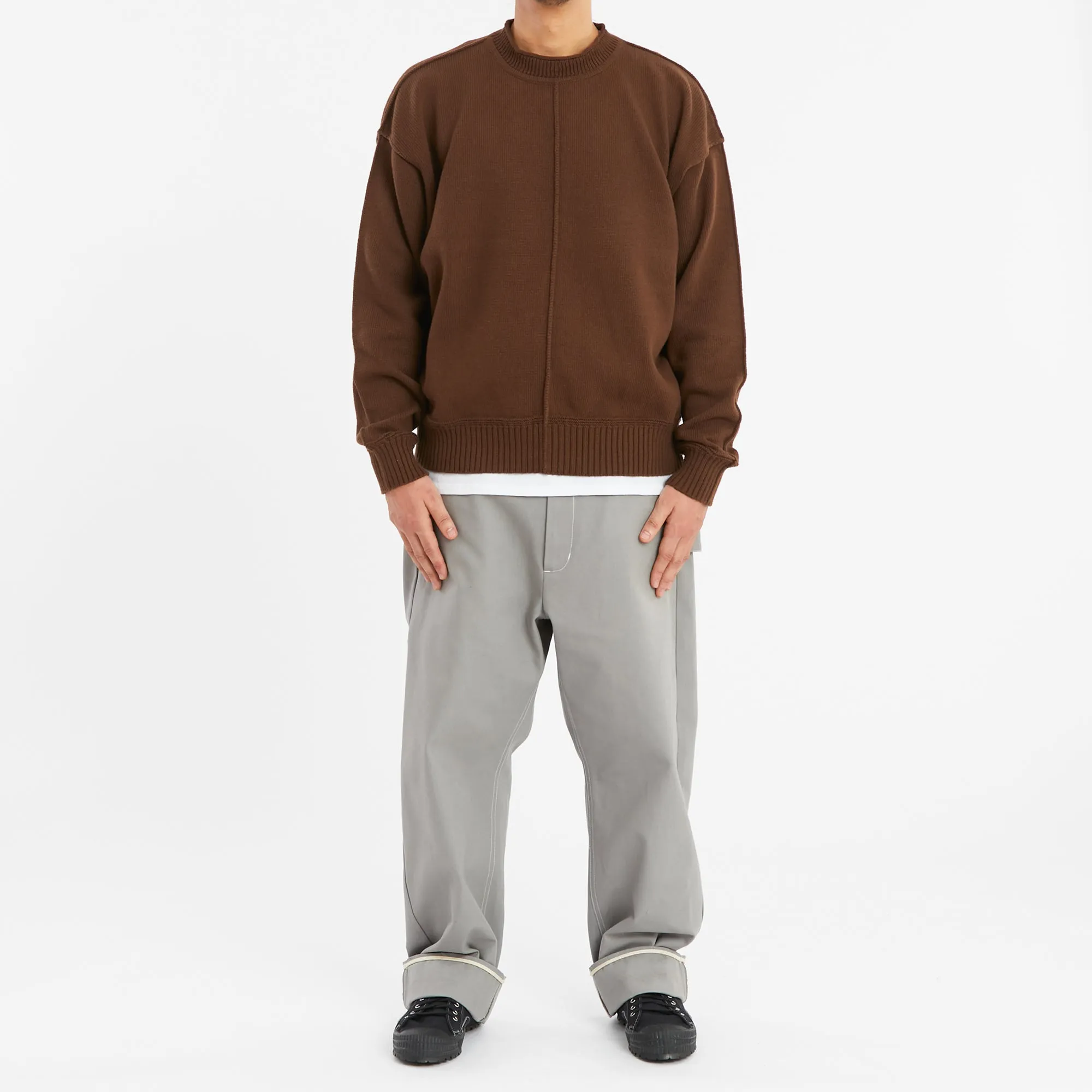 Wharf Sweater - Brown Cotton