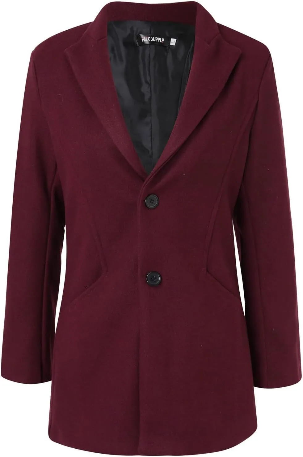 Women's Elegant Blazers Single Breasted Coat 2024 Winter Mid Woolen Overcoat Work Office Pea Jackets Overcoats