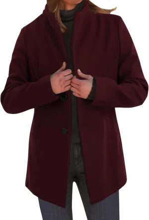 Women's Elegant Blazers Single Breasted Coat 2024 Winter Mid Woolen Overcoat Work Office Pea Jackets Overcoats